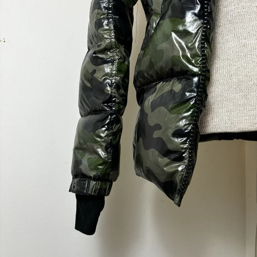 Sam’s S13 Women's Down Puffer Jacket with Faux Fur Trimmed Removable Hood Camo M